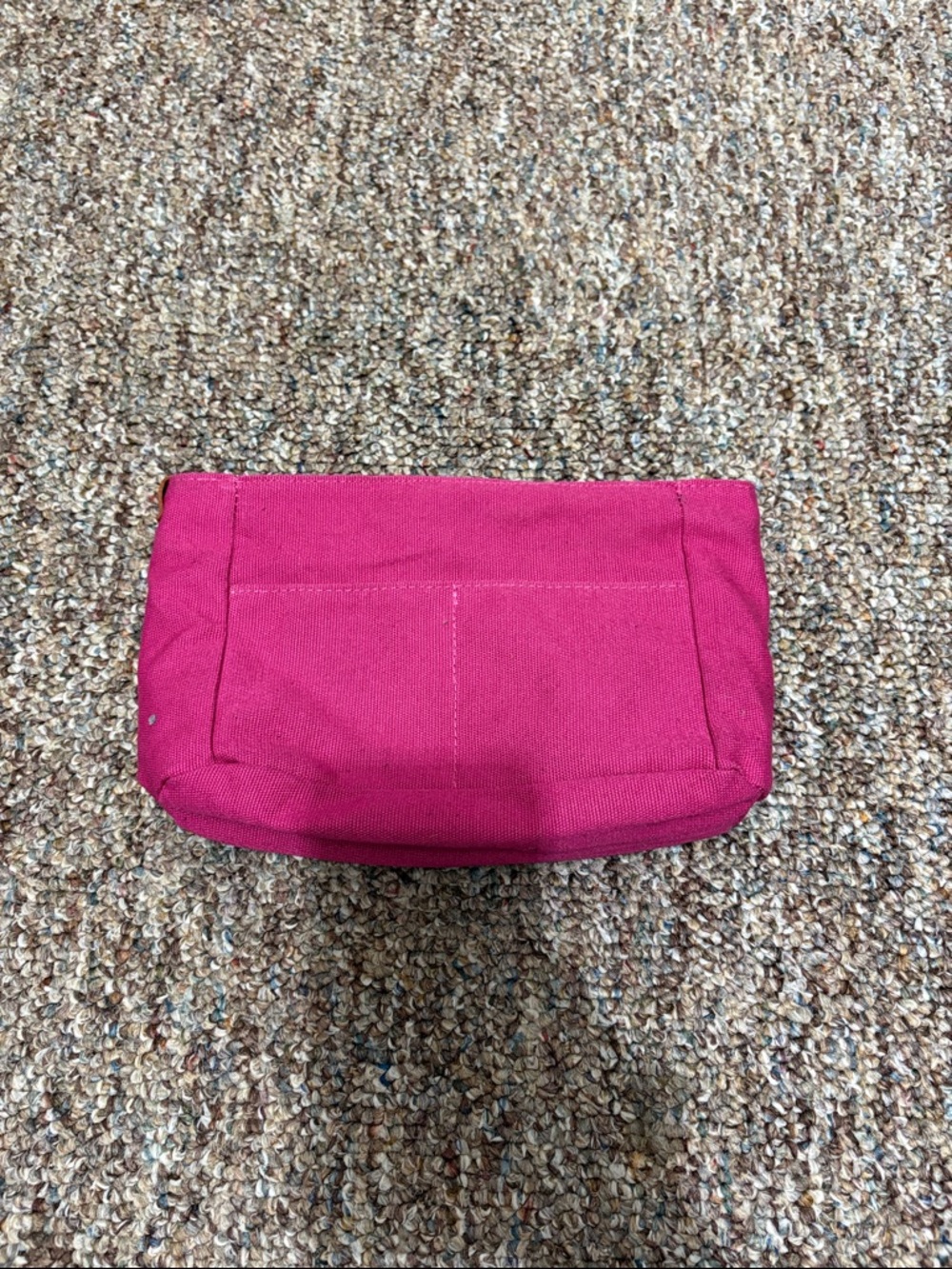 Portland Leather Goods small canvas purse organizer with zipper in dragon fruit.